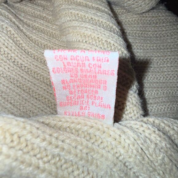 Vintage Derek Heart Camel Cable-Knit Sweater Coat | Longline Button-Up Cardigan - Picture 13 of 13